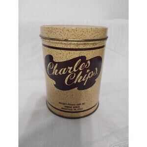 Vintage Charles Chips Sample Mini Potato Chip Tin Can Collectors Edition 4.75"
